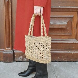 Handmade French Raffia Basket Bag